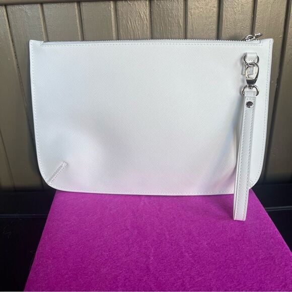 White House Black Market Faux Leather White Purple Lilac Silver Stud Wrislet - Picture 5 of 8